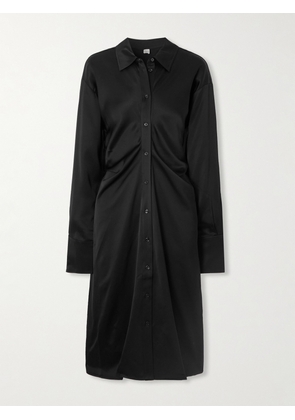 TOTEME - Draped Satin-crepe Midi Dress - Black - DK32,DK34,DK36,DK38,DK40,DK42
