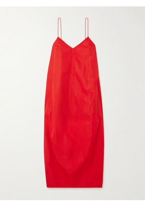 ST. AGNI - Recycled-taffeta Midi Dress - Red - xx small,x small,small,medium,large,x large