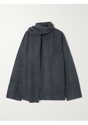 Le Kasha - Spain Scarf-effect Organic Cashmere Cardigan - Blue - One size