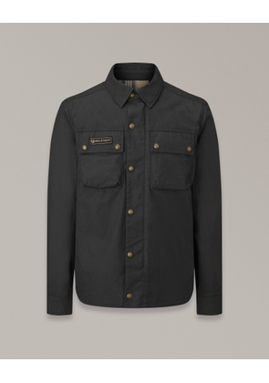 Belstaff Mansion Motorcycle Shirt Men's Cotton Canvas Black Size S