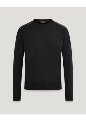 Belstaff Kerrigan Crew Neck Jumper Men's Merino Wool Black Size L