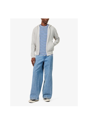 Mens Comme Des Garcons Play Brand-Patch Two-Welt-Pockets Regular-Fit Cotton-Jersey Hoody