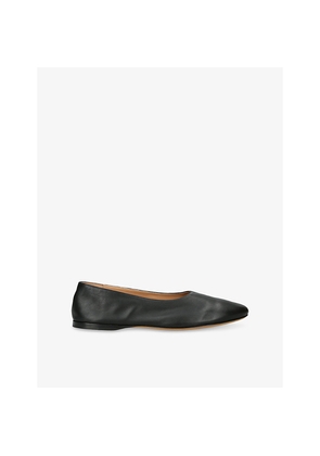 Womens The Row Awar Flat Leather Shoes