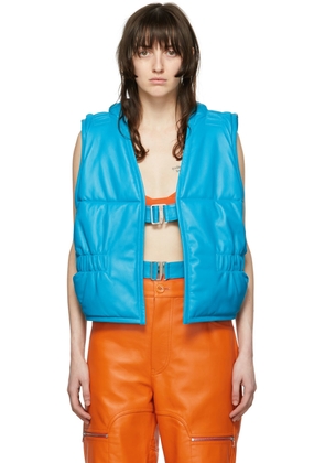 JACQUEMUS Blue 'Le Gilet Azul' Sleeveless Lambskin Jacket