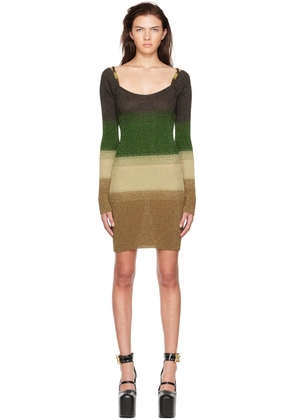 GCDS SSENSE Exclusive Brown & Green Minidress