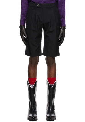 Ernest W. Baker Black Virgin Wool Shorts