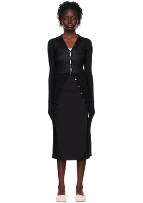 Quira SSENSE Exclusive Black Spread Collar Cardigan