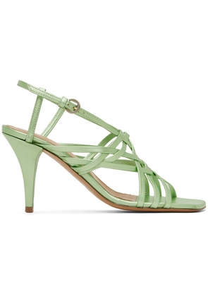 Dries Van Noten Green Leather Heeled Sandals
