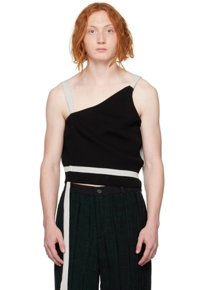 Steven Passaro SSENSE Exclusive Black & Gray Khanh Brice Nguyen Edition Tank Top