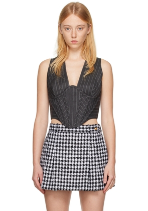 Versace Gray Striped Corset