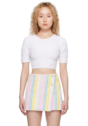GANNI White Smocked T-Shirt