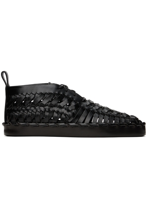 Jil Sander Black Woven Oxfords