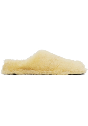 Jil Sander Off-White Shearling Slippers