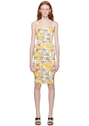 Versace Jeans Couture White Graphic Midi Dress