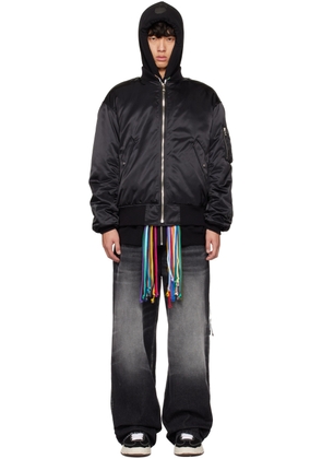 MASTERMIND WORLD Black Phenomenon Edition Cross Loop Bomber Jacket