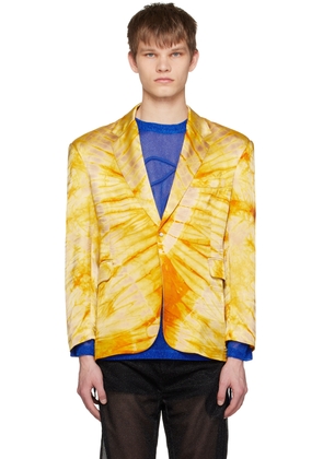 Tokyo James Yellow Printed Blazer