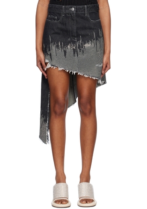 JW Anderson Gray Studded Denim Midi Skirt