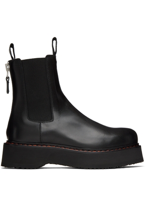 R13 Black SIngle Stack Boots