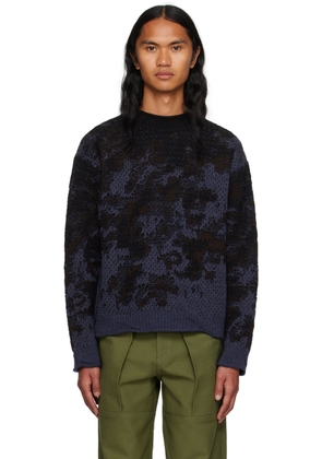 Serapis Black & Purple Mock Neck Sweater