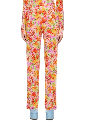 Dries Van Noten Yellow Floral Trousers