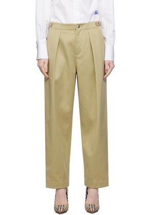 Burberry Khaki Pleated Trousers