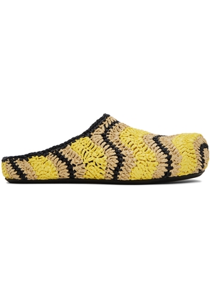 Marni Yellow & Beige No Vacancy Inn Edition Fussbett Sabot Mules