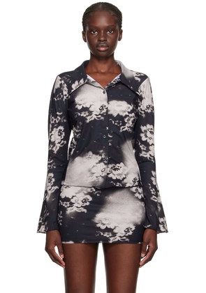 ioannes Black Floral Shirt
