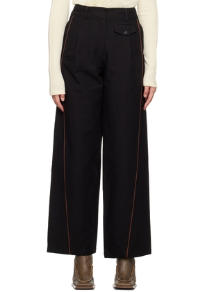 Kijun Black Piping Trousers