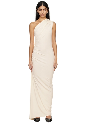 Atlein Off-White Single-Shoulder Maxi Dress