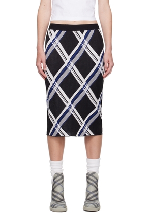 Burberry Black Check Midi Skirt