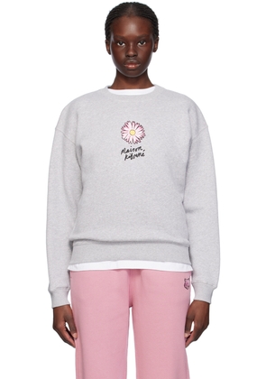 Maison Kitsuné Gray Floating Flower Sweatshirt