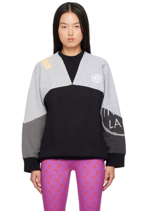 Marine Serre Gray & Black Upcycled Graphic Sweatshirts Sweatshirt