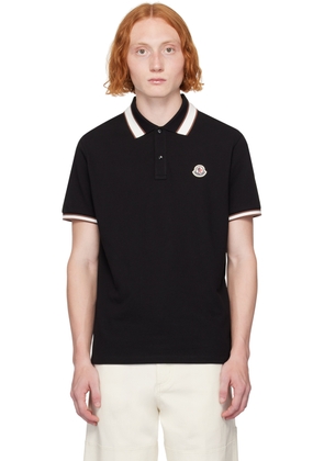 Moncler Black Two-Button Polo
