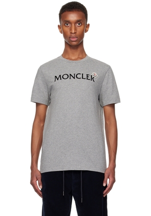 Moncler Gray Flocked Logo T-shirt