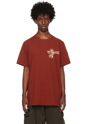 Moncler Red Printed-Logo T-shirt