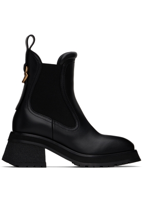 Moncler Black Gigi Leather Chelsea Boots