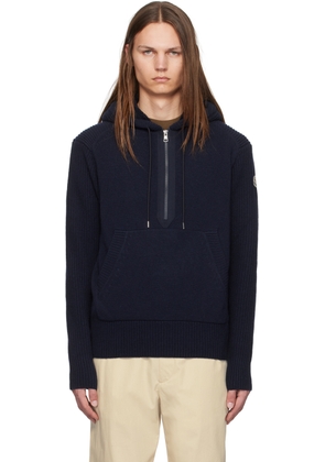 Moncler Navy Wool & Cashmere Hoodie
