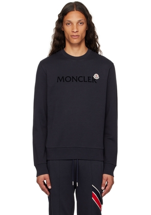 Moncler Navy Flocked Logo Sweatshirt