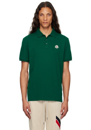 Moncler Green Logo Patch Polo