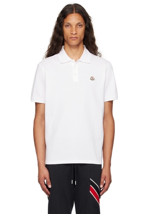 Moncler White Logo Patch Polo