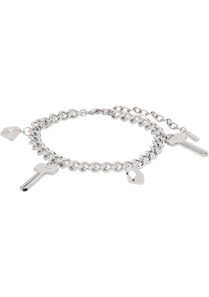 We11done Silver Key Charm Chain Bracelet