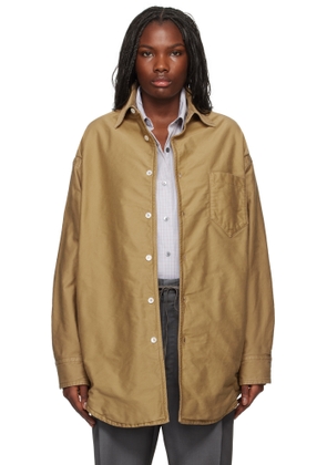 Maison Margiela Brown Padded Satin Cotton Shirt