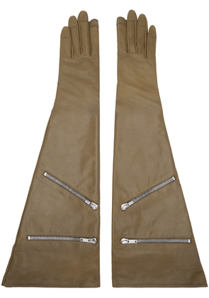 Rick Owens Khaki Porterville Gauntlets Gloves