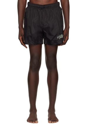 Givenchy Black Embroidered-Logo Swim Shorts