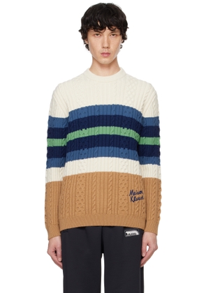 Maison Kitsuné Multicolor Striped Cable Sweater