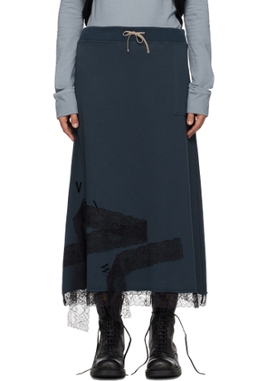 VeniceW Navy Roots Midi Skirt