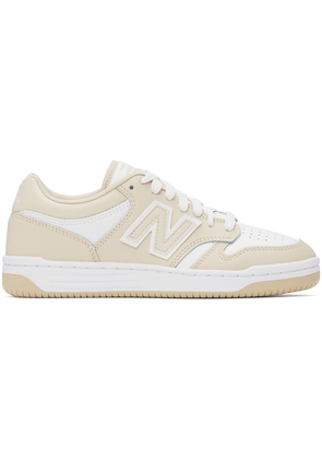 New Balance Beige & White 480 Sneakers