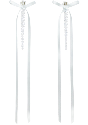 Simone Rocha Blue Bow Ribbon Drip Earrings