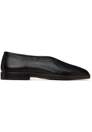 LEMAIRE Black Flat Piped Slippers