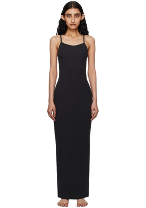 SKIMS Black Cotton Rib Long Cami Maxi Dress